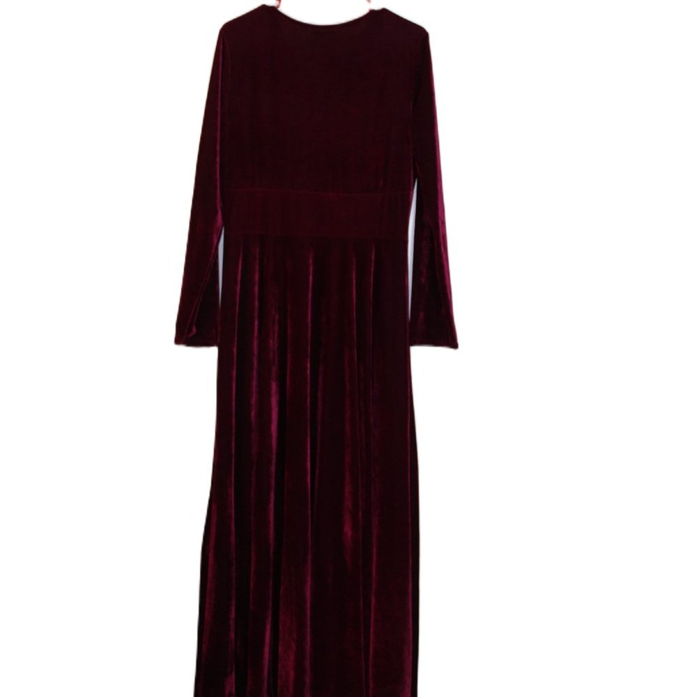 Urban CoCo Long Sleeve V-Neck Red Crush Velvet Size L - Picture 7 of 12